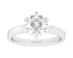 Pierścionek z białego złota z brylantem - VS1/G - 2,00 ct - próba 750