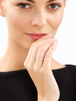 Pierścionek z białego złota z brylantami laboratoryjnymi - 0,53 ct - próba 585