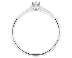 Pierścionek z białego złota z brylantem - 0,07 ct - próba 750