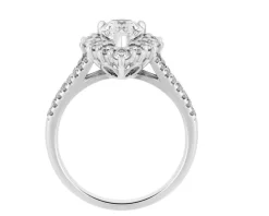 Pierścionek z białego złota z diamentami - SI1/H - 1,65 ct - próba 750