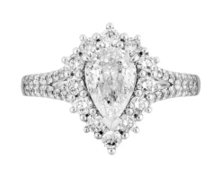 Pierścionek z białego złota z diamentami - SI1/H - 1,65 ct - próba 750