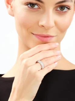 Pierścionek z białego złota z brylantami laboratoryjnymi - 1,06 ct - próba 585