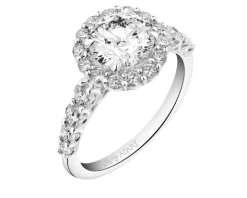 Pierścionek z białego złota z brylantami laboratoryjnymi - 2,50 ct - próba 750