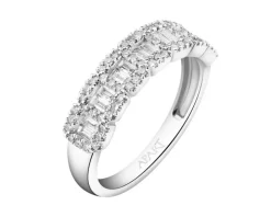 Pierścionek z białego złota z diamentami - 0,49 ct - próba 585