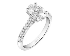 Pierścionek z białego złota z diamentami - VS1/H - 2,62 ct - próba 750