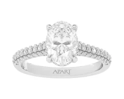 Pierścionek z białego złota z diamentami - VS1/H - 2,62 ct - próba 750