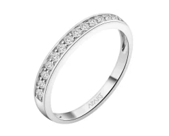 Pierścionek z białego złota z brylantami - 0,19 ct - próba 585