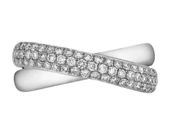 Pierścionek z białego złota z brylantami - 0,72 ct - próba 585