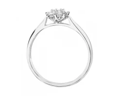 Pierścionek z białego złota z diamentami - 0,05 ct - próba 375