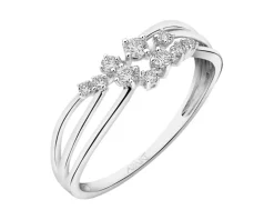 Pierścionek z białego złota z brylantami - 0,19 ct - próba 750