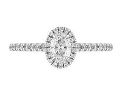 Pierścionek z białego złota z diamentami - 0,50 ct - próba 585