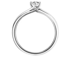 Pierścionek z białego złota z brylantem laboratoryjnym - 0,25 ct - próba 585