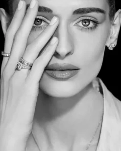 Pierścionek z białego złota z diamentami - Eternity - 3,81 ct - próba 750