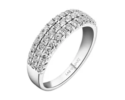 Pierścionek z białego złota z brylantami laboratoryjnymi - 0,75 ct - próba 585