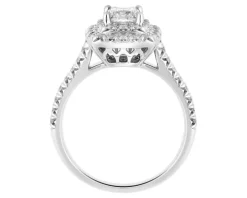 Pierścionek z białego złota z diamentami - SI1/G - 1,00 ct - próba 585