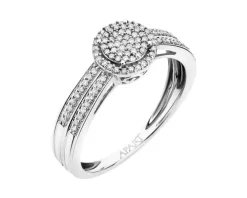 Pierścionek z białego złota z diamentami - 0,24 ct - próba 585