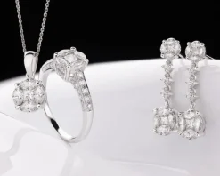 Pierścionek z białego złota z diamentami - 0,91 ct - próba 585