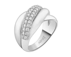 Pierścionek z białego złota z brylantami - 0,61 ct - próba 585