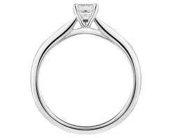 Pierścionek z białego złota z diamentem laboratoryjnym - 0,51 ct - próba 585