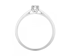 Pierścionek z białego złota z brylantem - 0,08 ct - próba 585