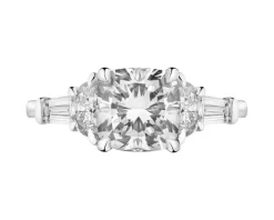 Pierścionek z białego złota z diamentami laboratoryjnymi - 2,55 ct - próba 750