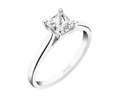 Pierścionek z białego złota z diamentem - SI1/H - 1,00 ct - próba 585