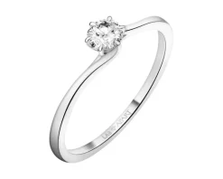 Pierścionek z białego złota z brylantem laboratoryjnym - 0,27 ct - próba 585