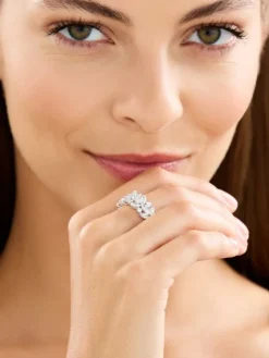 Pierścionek z białego złota z diamentami - 2,02 ct - próba 750