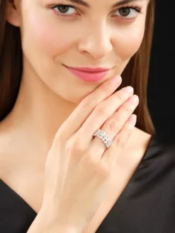 Pierścionek z białego złota z diamentami - 2,02 ct - próba 750