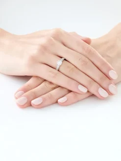 Pierścionek z białego złota z brylantami - 0,40 ct - próba 585