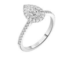 Pierścionek z białego złota z diamentami laboratoryjnymi - 1,16 ct - próba 585