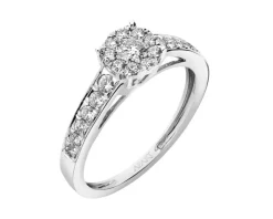 Pierścionek z białego złota z brylantami - 0,50 ct - próba 585