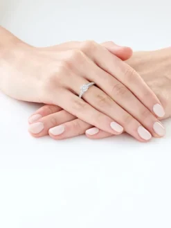 Pierścionek z białego złota z brylantami - 0,50 ct - próba 585