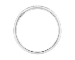 Pierścionek z białego złota z diamentami - 0,03 ct - próba 375