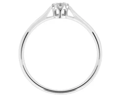 Pierścionek z białego złota z brylantem - 0,08 ct - próba 585