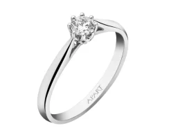 Pierścionek z białego złota z brylantem - 0,20 ct - próba 585