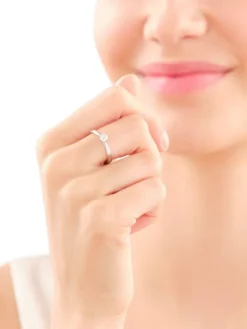 Pierścionek z białego złota z brylantami - 0,25 ct - próba 750