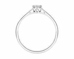 Pierścionek z białego złota  z brylantem - serce - 0,12 ct - próba 750