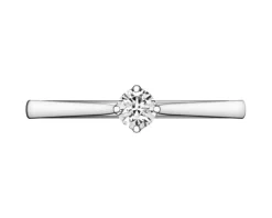 Pierścionek z białego złota z brylantem laboratoryjnym - 0,16 ct - próba 585