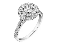 Pierścionek z białego złota z brylantami - SI1/H - 1,01 ct - próba 585