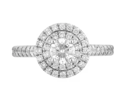 Pierścionek z białego złota z brylantami - SI1/H - 1,01 ct - próba 585