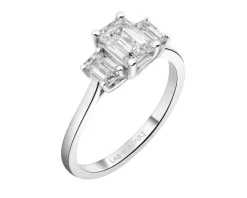 Pierścionek z białego złota z diamentami laboratoryjnymi - 1,52 ct - próba 750