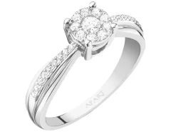 Pierścionek z białego złota z brylantami - 0,28 ct - próba 750