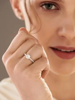 Pierścionek z białego złota z diamentami - SI1/H - 1,34 ct - próba 750