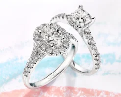 Pierścionek z białego złota z diamentami - SI1/H - 1,34 ct - próba 750