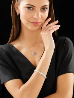 Pierścionek z białego złota z brylantami i szafirami kolorowymi - próba 585