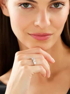 Pierścionek z białego złota z diamentami - 1,72 ct - próba 750