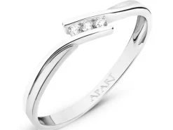 Pierścionek z białego złota z brylantami - 0,03 ct - próba 585