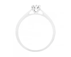Pierścionek z białego złota z brylantem - serce - 0,02 ct - próba 375
