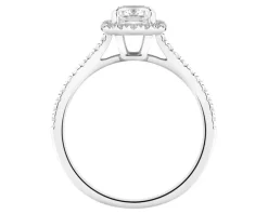 Pierścionek z białego złota z diamentami laboratoryjnymi - 1,25 ct - próba 750